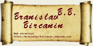 Branislav Birčanin vizit kartica